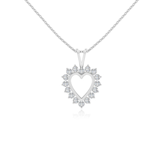 lab grown moissanite round v-bale necklaces in sterling silver