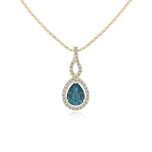 natural london-blue-topaz pear necklaces in yellow gold