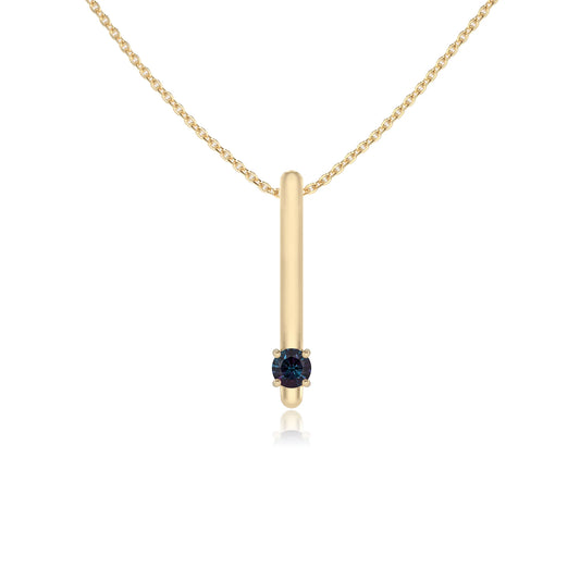 lab grown alexandrite round bar necklaces in yellow gold