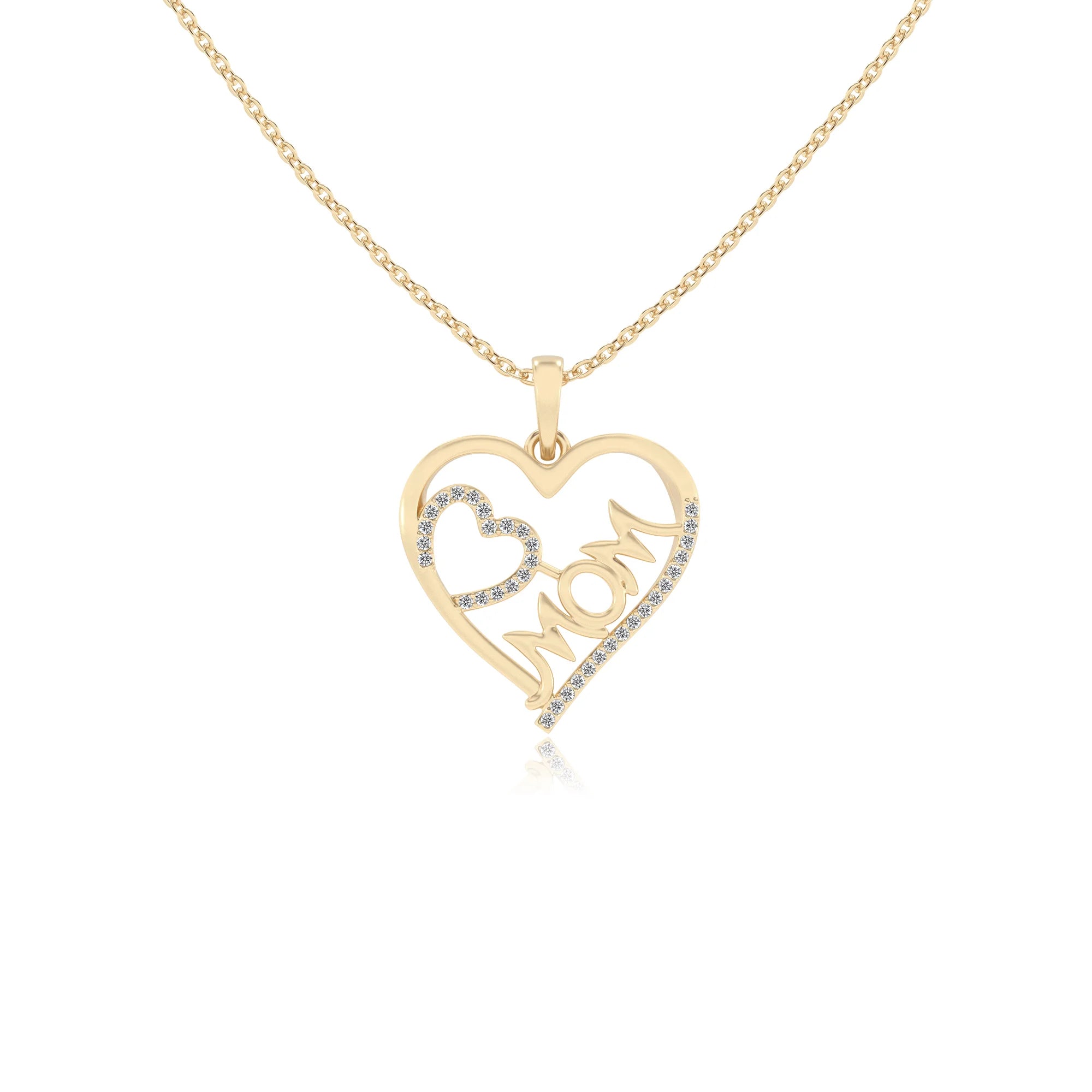 lab grown moissanite round necklaces in yellow gold