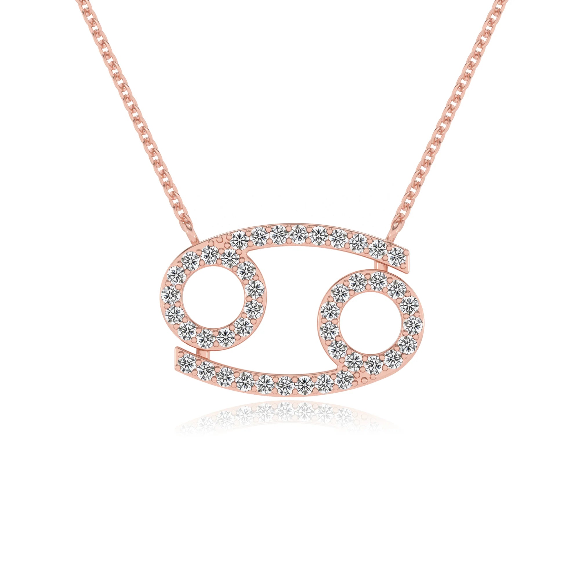 lab grown diamond round necklaces in rose gold