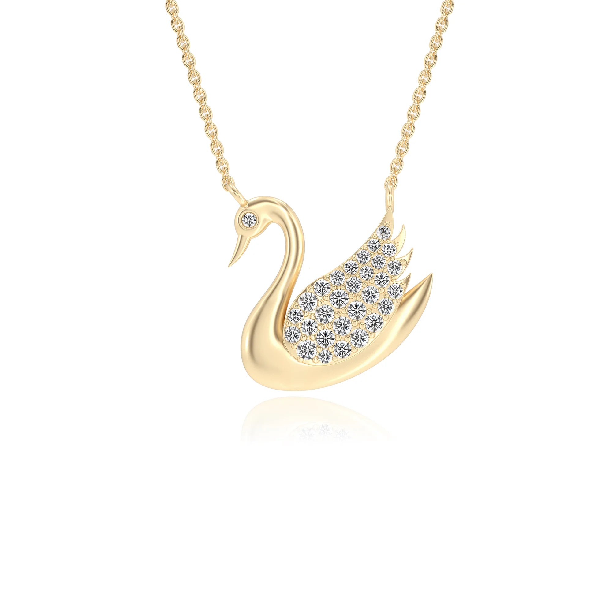 lab grown diamond round pendant necklaces in yellow gold