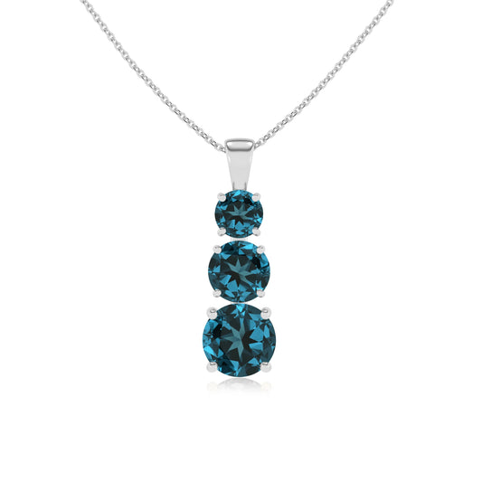 natural london-blue-topaz round bar v-bale necklaces in platinum