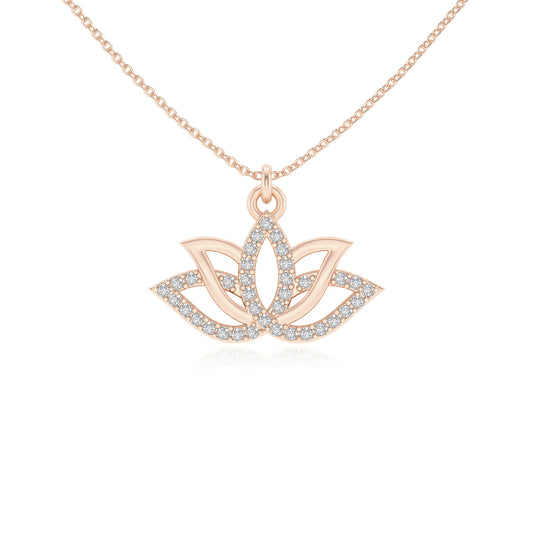 lab grown moissanite round infinity necklaces in rose gold