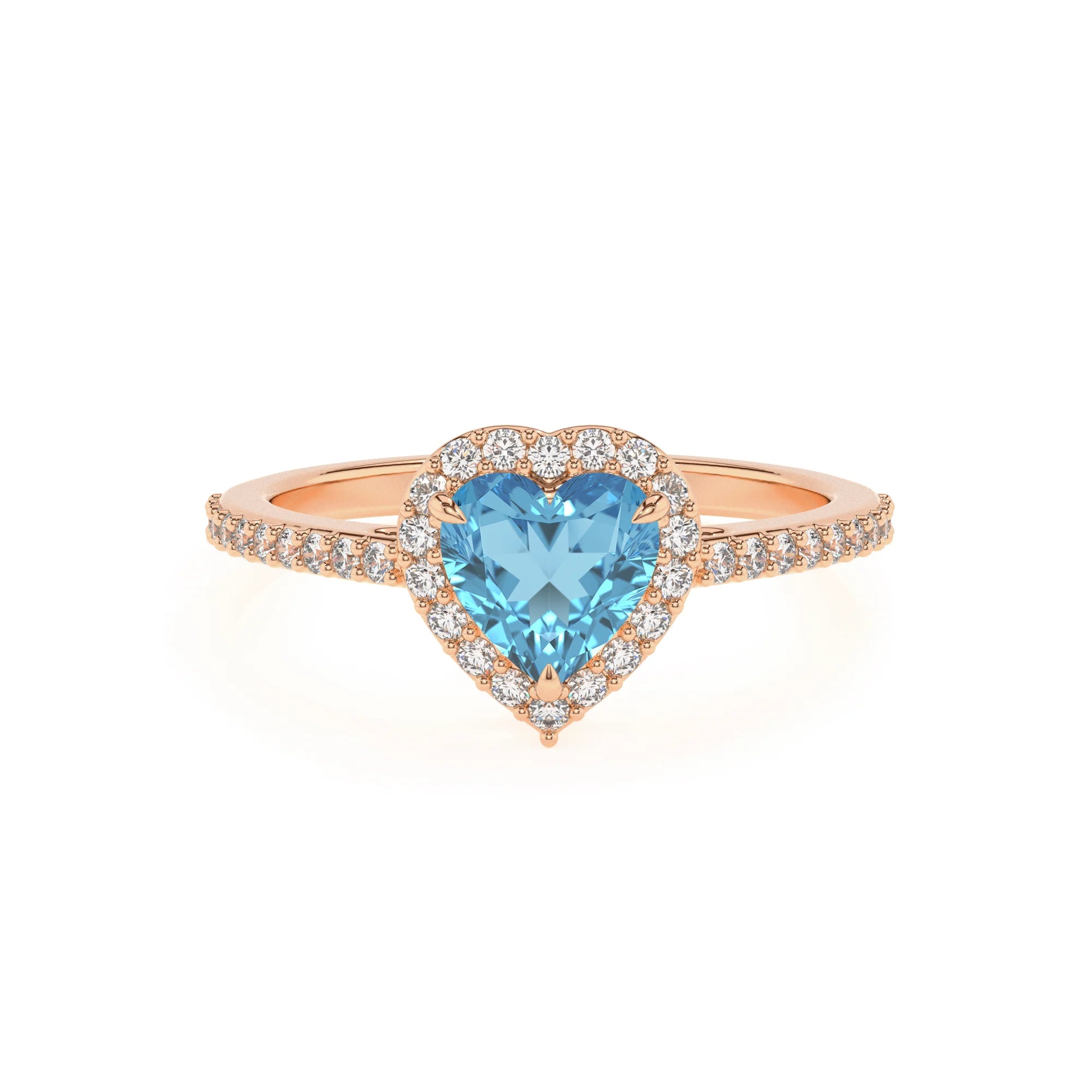 natural swiss-blue-topaz heart solitaire rings in rose gold