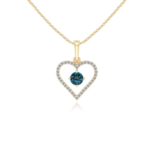 natural london-blue-topaz round infinity necklaces in yellow gold