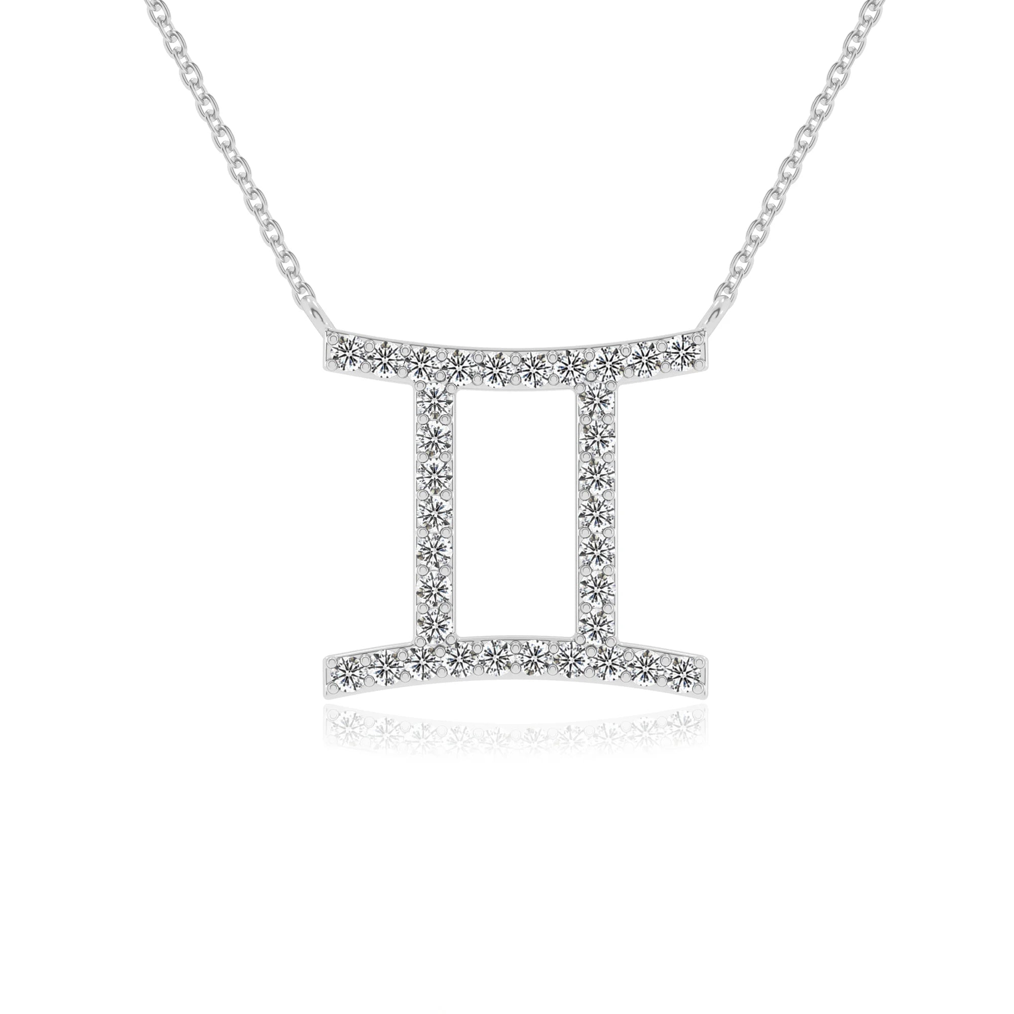 lab grown diamond round necklaces in sterling silver