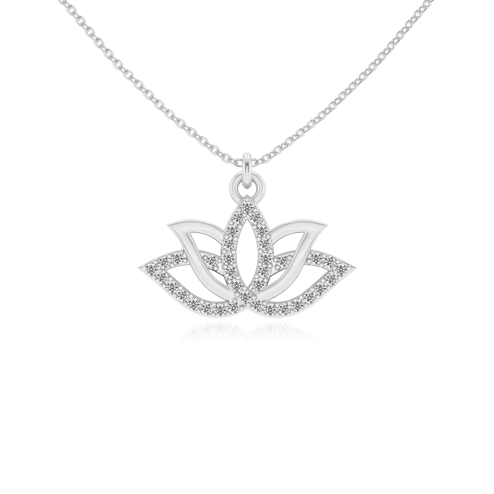 lab grown diamond round infinity necklaces in platinum