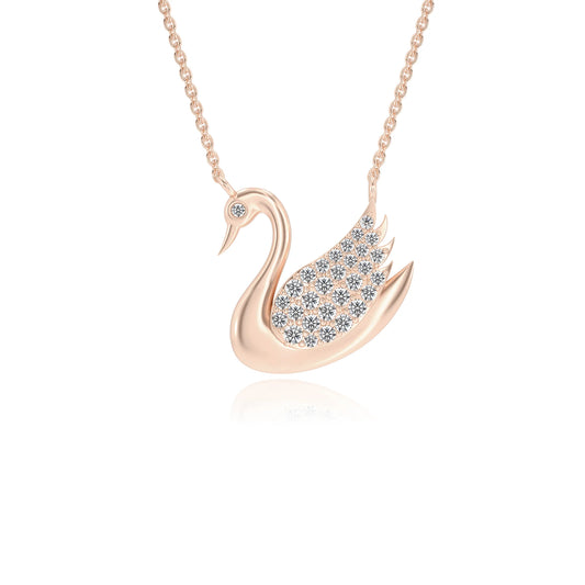 lab grown diamond round pendant necklaces in rose gold