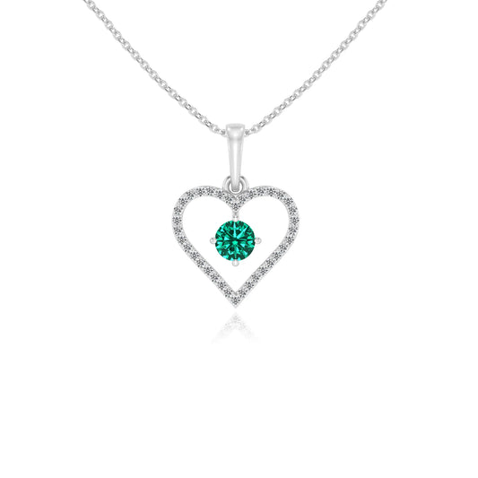 lab grown emerald round infinity necklaces in platinum