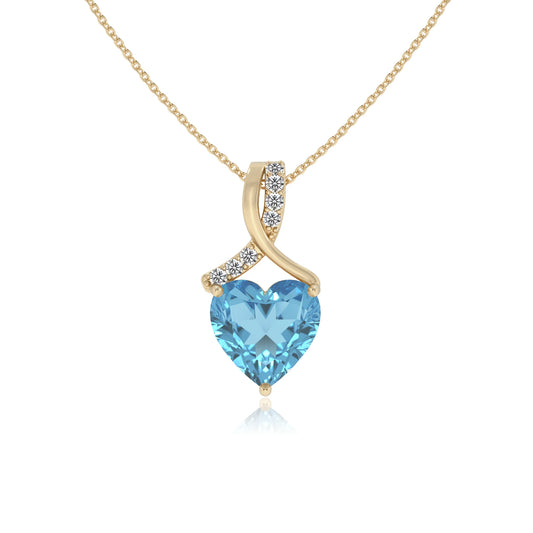 natural swiss-blue-topaz heart solitaire necklaces in yellow gold