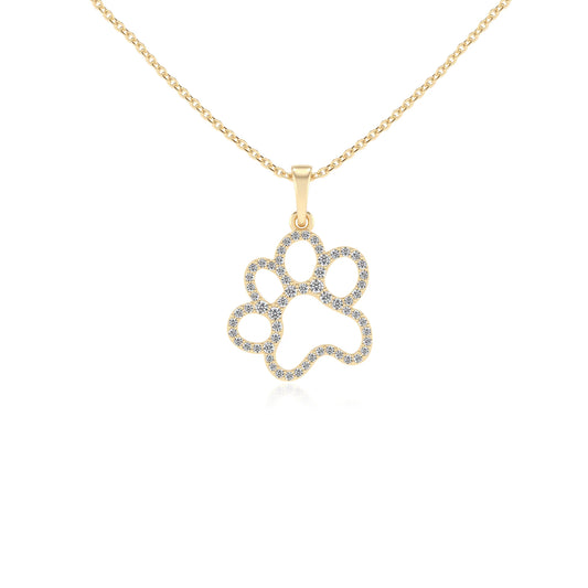 lab grown moissanite round v-bale necklaces in yellow gold