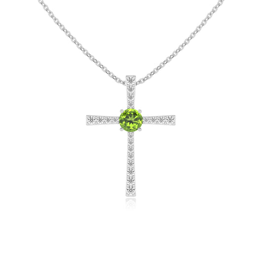 natural peridot round infinity necklaces in sterling silver