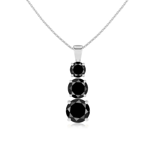 natural black-onyx round bar v-bale necklaces in platinum