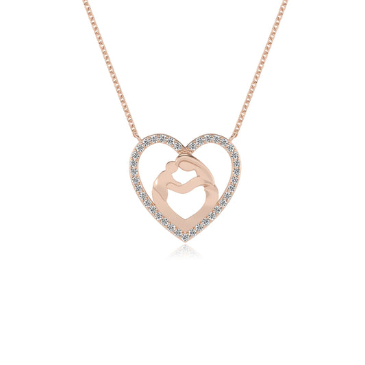 lab grown moissanite round necklaces in rose gold