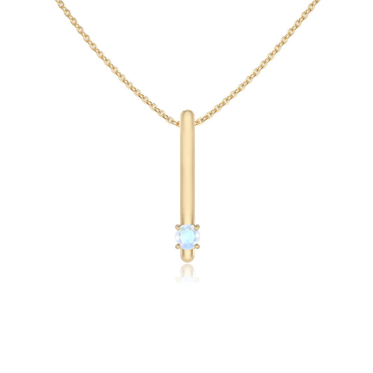 natural rainbow-moonstone round bar necklaces in yellow gold