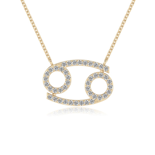 lab grown moissanite round necklaces in yellow gold