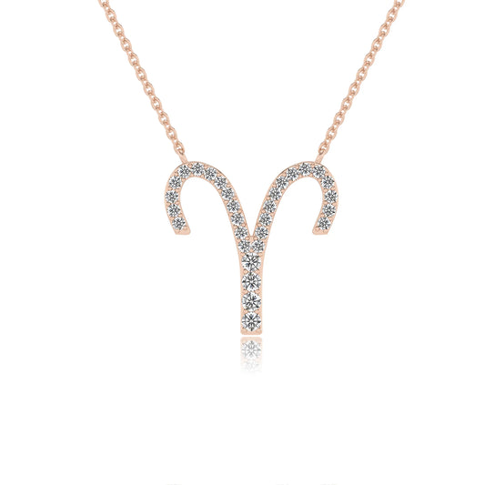 lab grown diamond round necklaces in rose gold