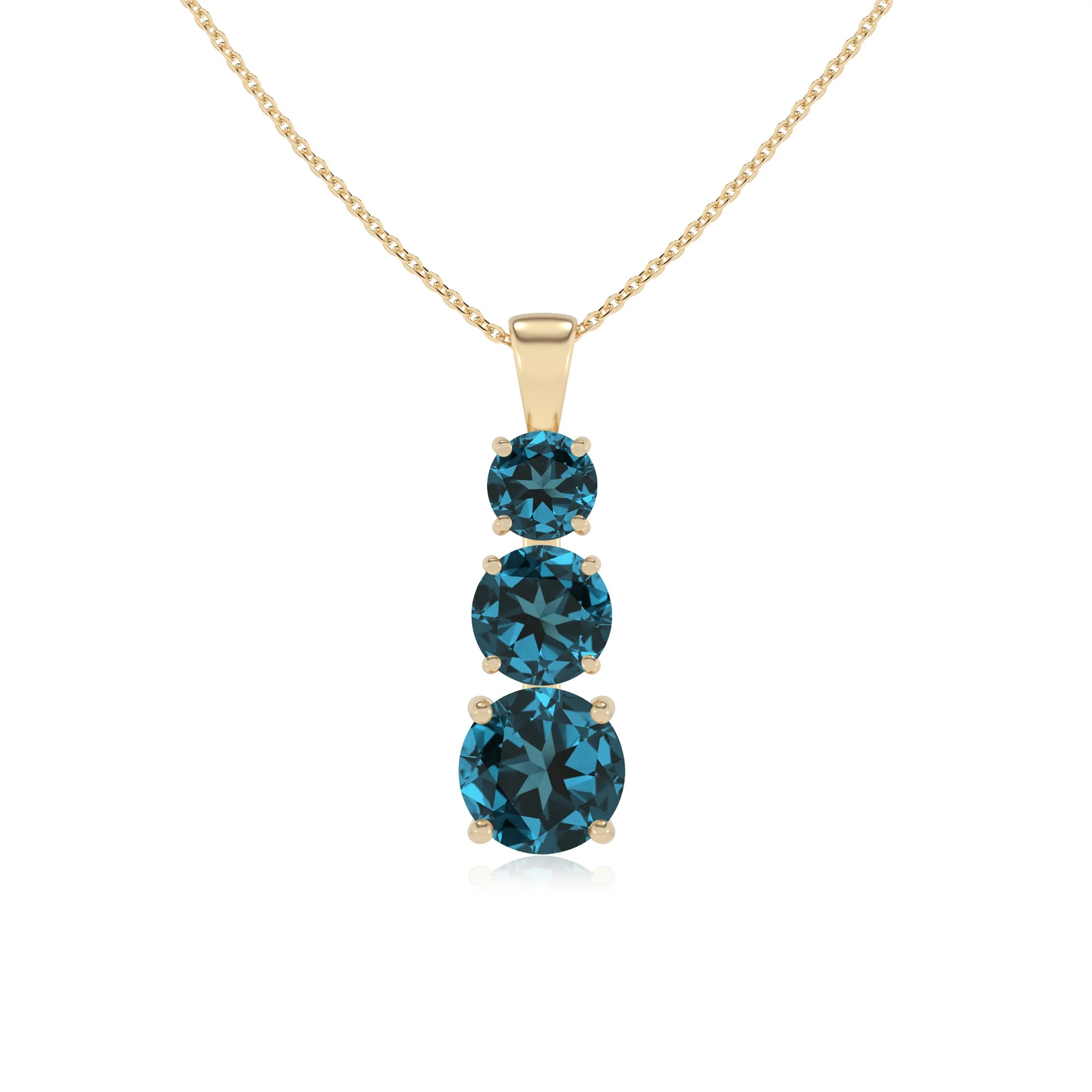 natural london-blue-topaz round bar v-bale necklaces in yellow gold