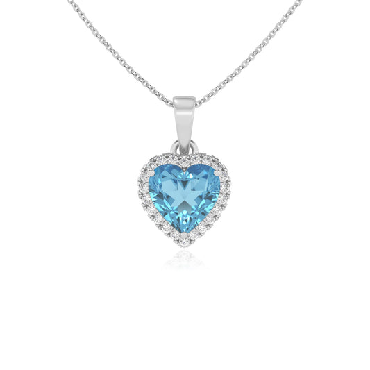 natural swiss-blue-topaz heart solitaire necklaces in sterling silver