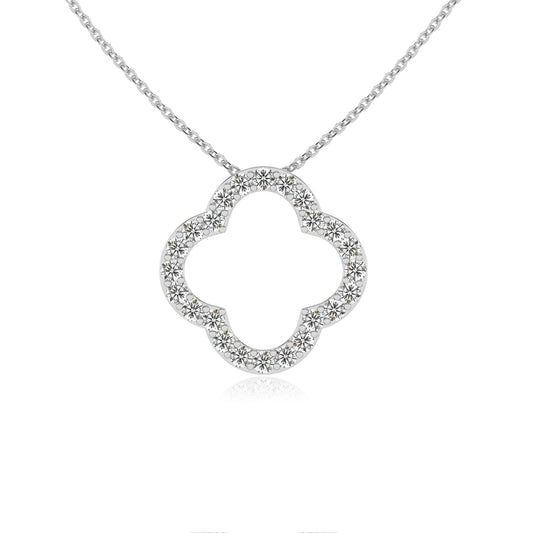 lab grown moissanite round necklaces in platinum