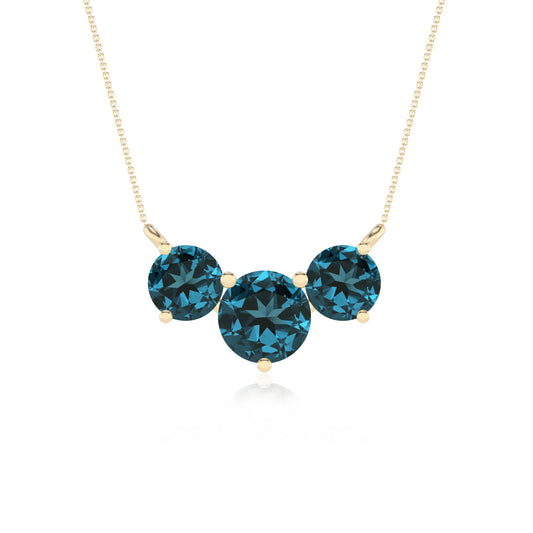natural london-blue-topaz round solitaire v-bale necklaces in yellow gold