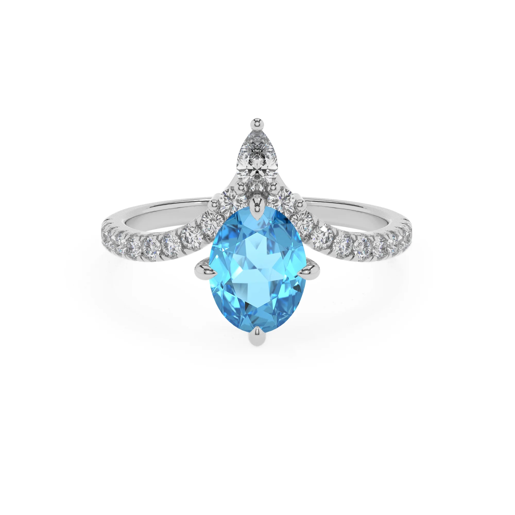 natural swiss-blue-topaz oval solitaire rings in platinum