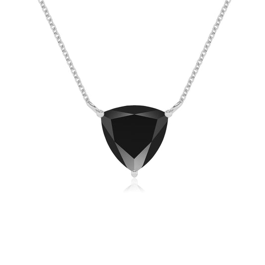natural black-onyx trillion solitaire necklaces in platinum