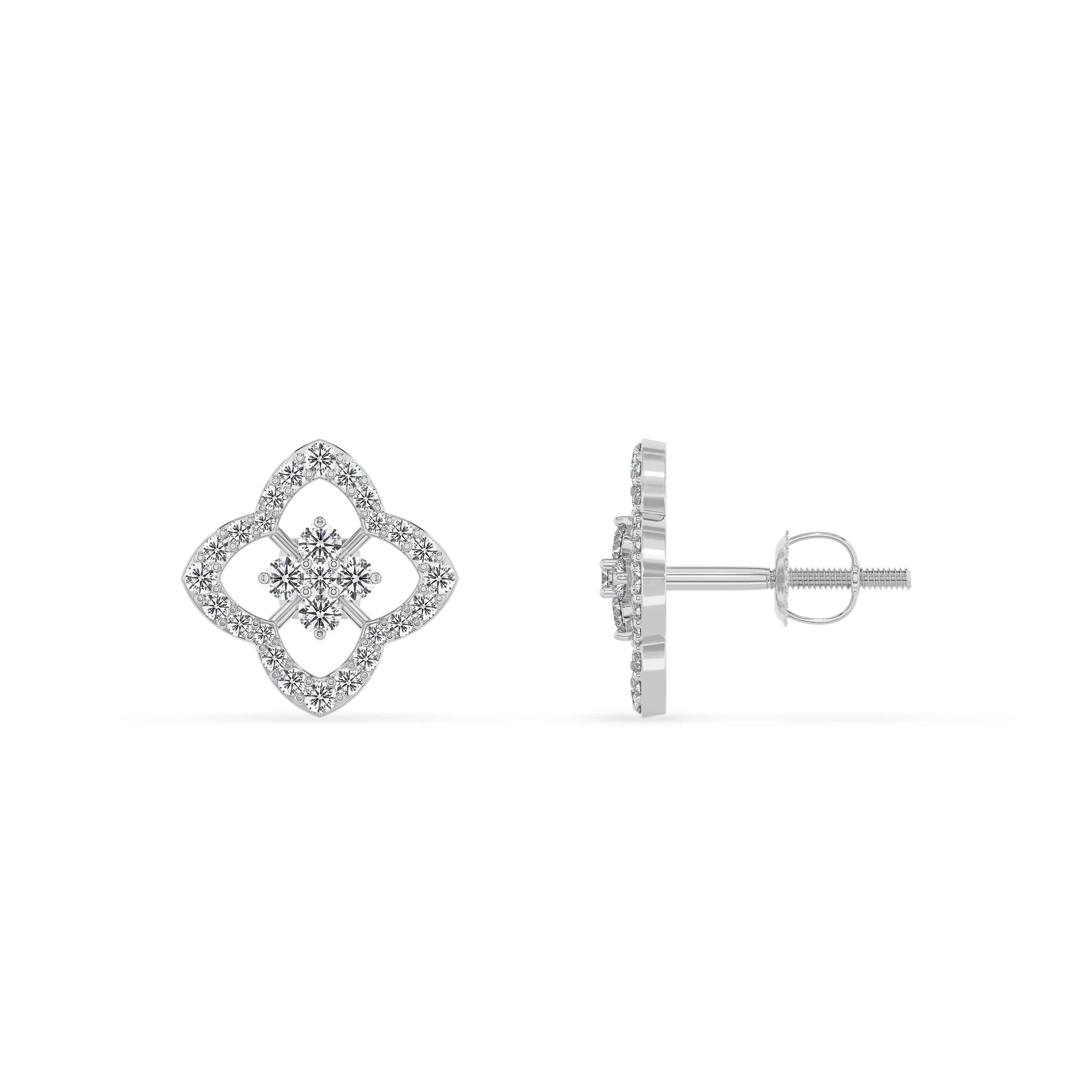 lab grown diamond round stud earrings in sterling silver