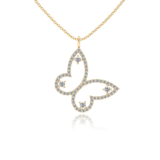 lab grown moissanite round infinity necklaces in yellow gold