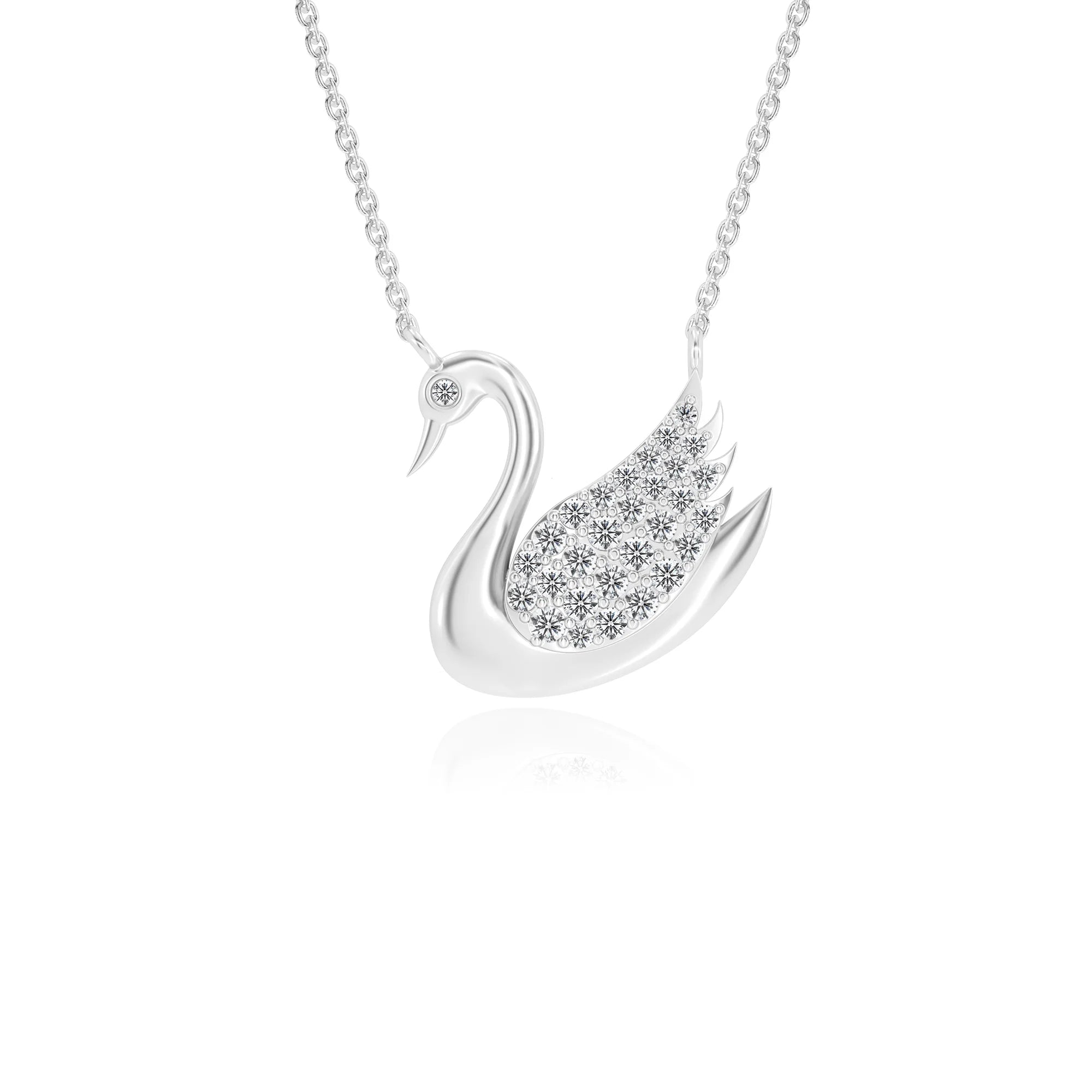 lab grown diamond round pendant necklaces in sterling silver