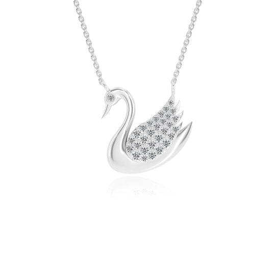 lab grown diamond round pendant necklaces in sterling silver