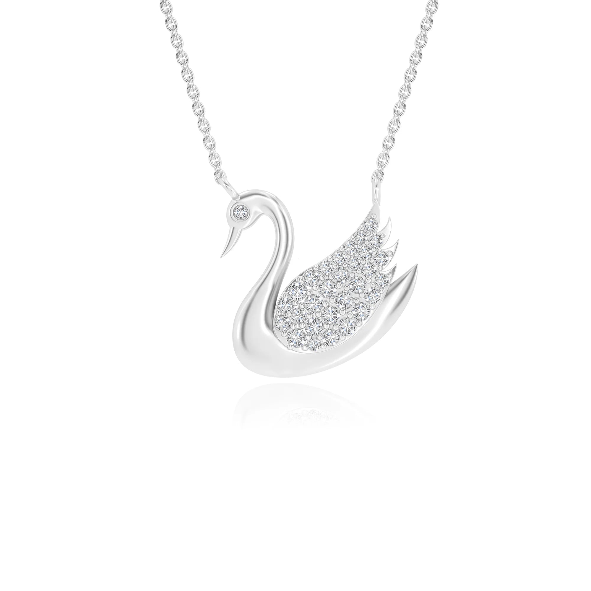lab grown moissanite round pendant necklaces in white gold