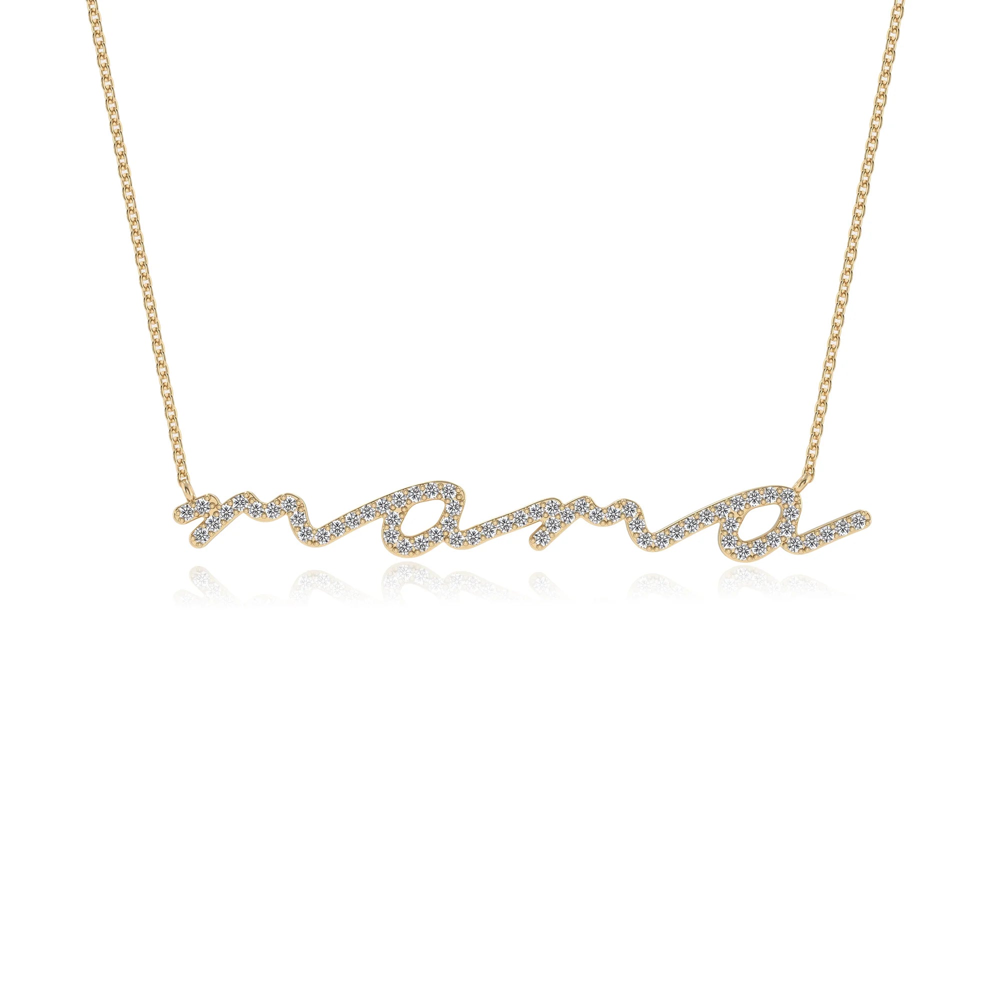 lab grown moissanite round infinity necklaces in yellow gold
