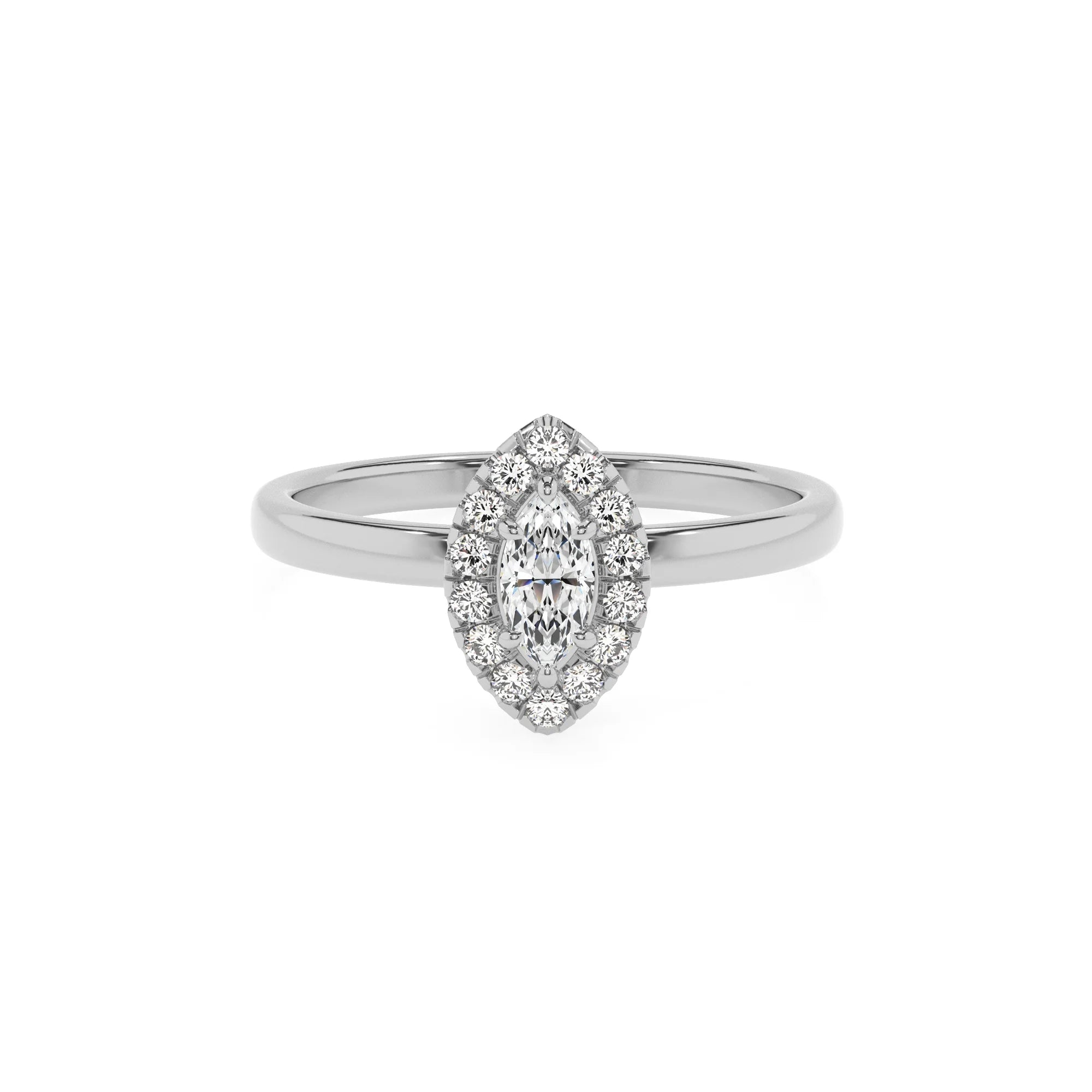 lab grown moissanite marquise solitaire rings in platinum
