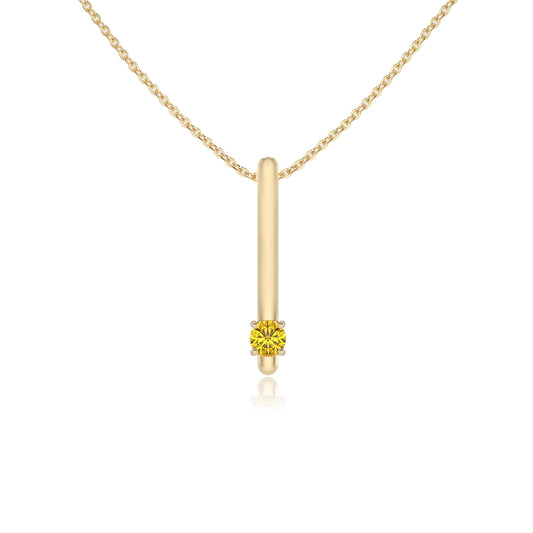 lab grown yellow-sapphire round bar necklaces in yellow gold