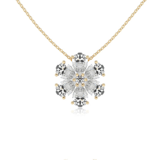 lab grown moissanite pear solitaire necklaces in yellow gold