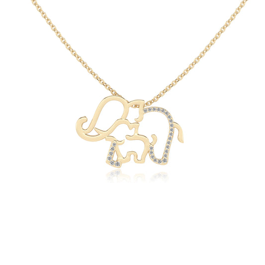 lab grown moissanite round necklaces in yellow gold