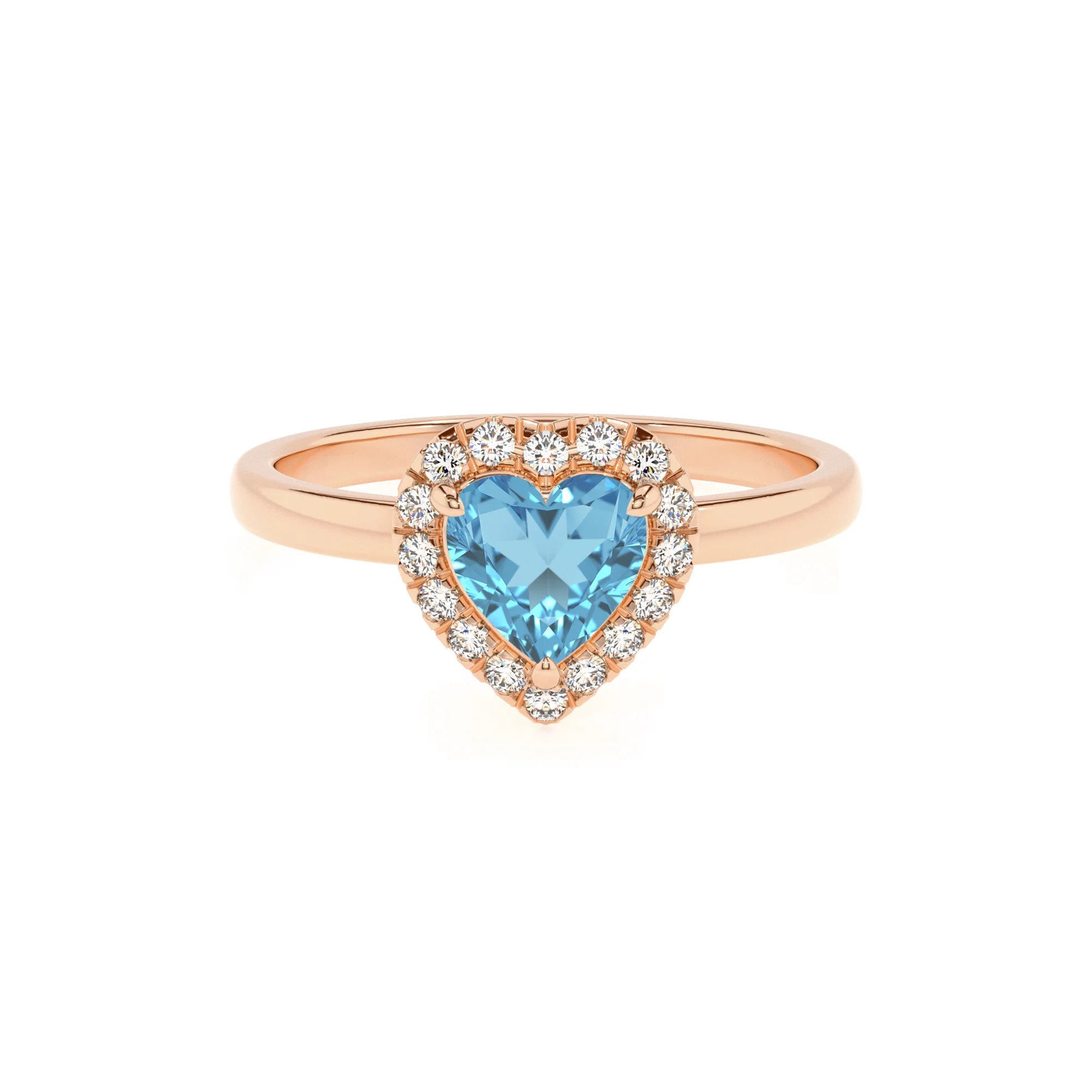 natural swiss-blue-topaz heart solitaire rings in rose gold