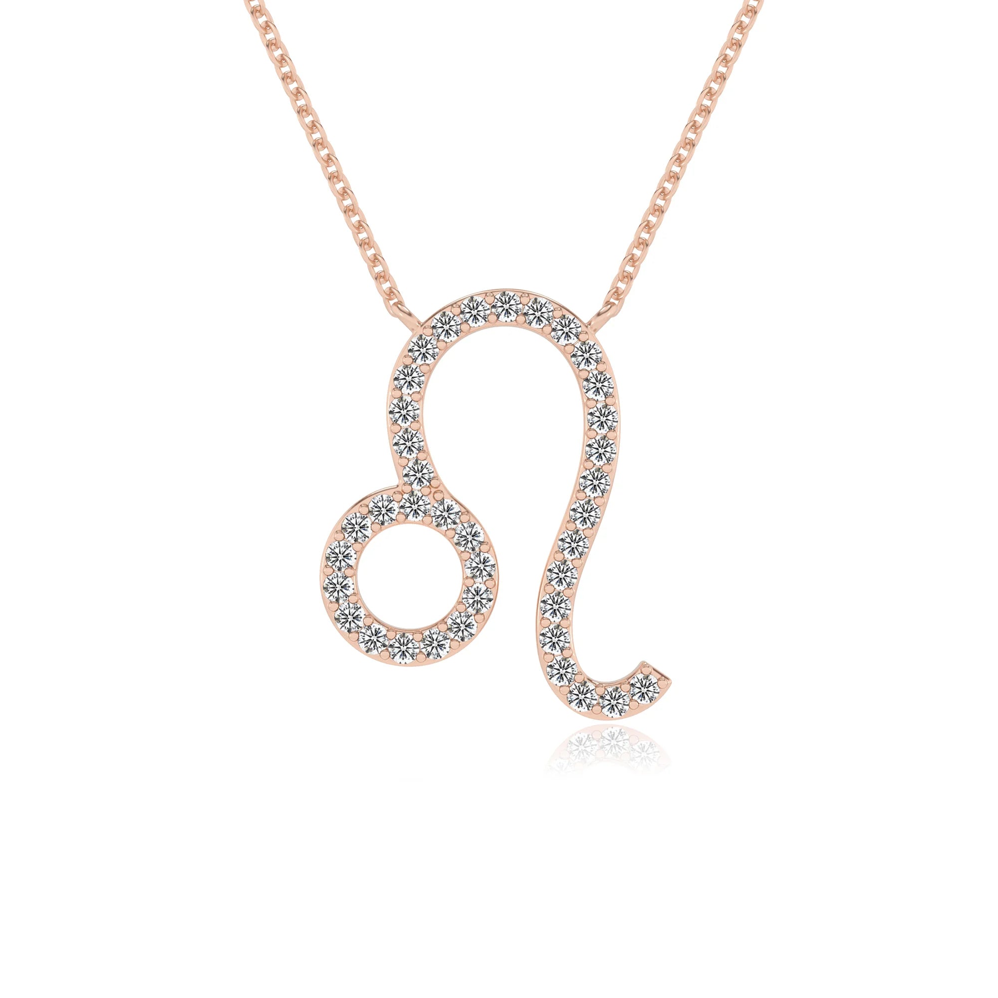 lab grown diamond round necklaces in rose gold