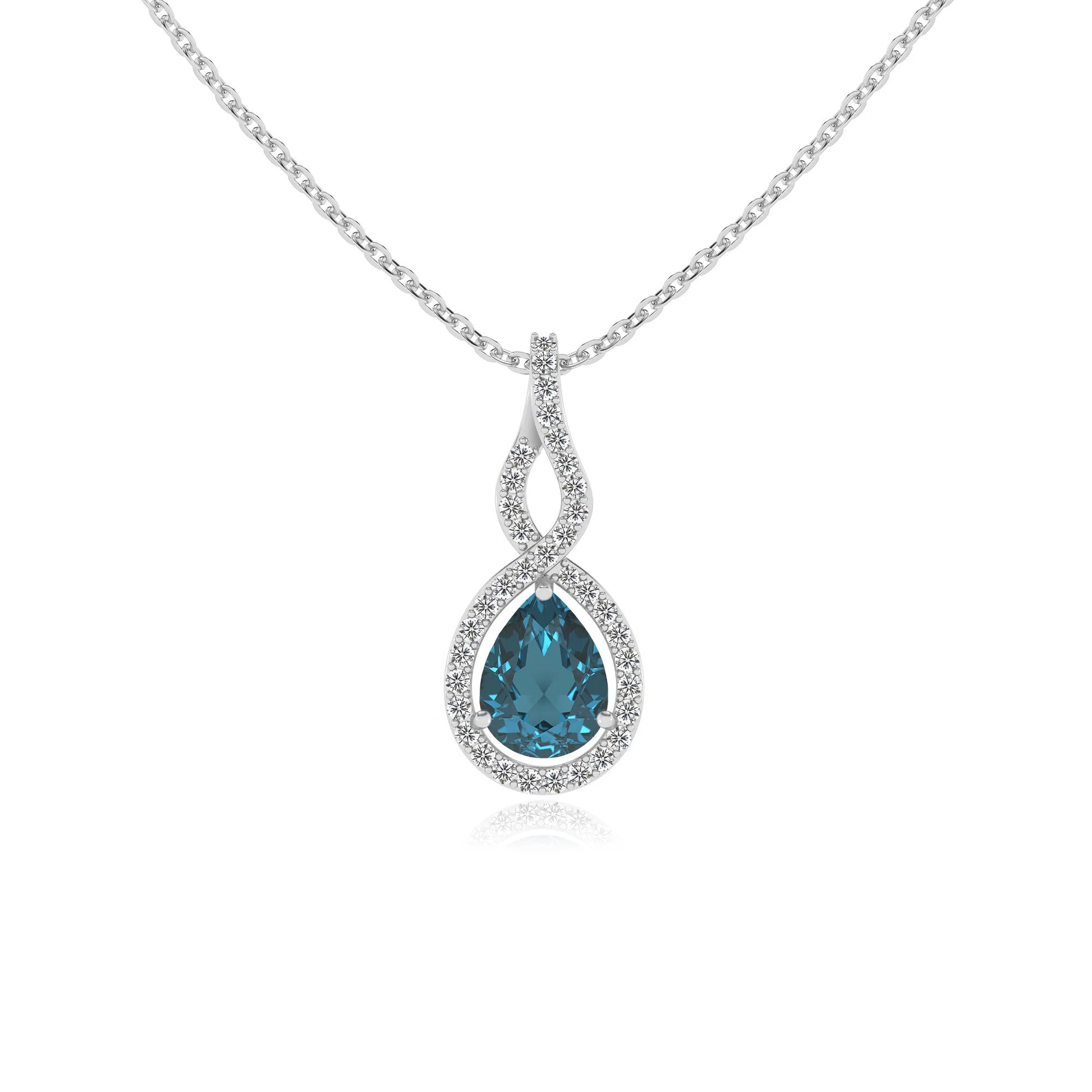 natural london-blue-topaz pear necklaces in white gold
