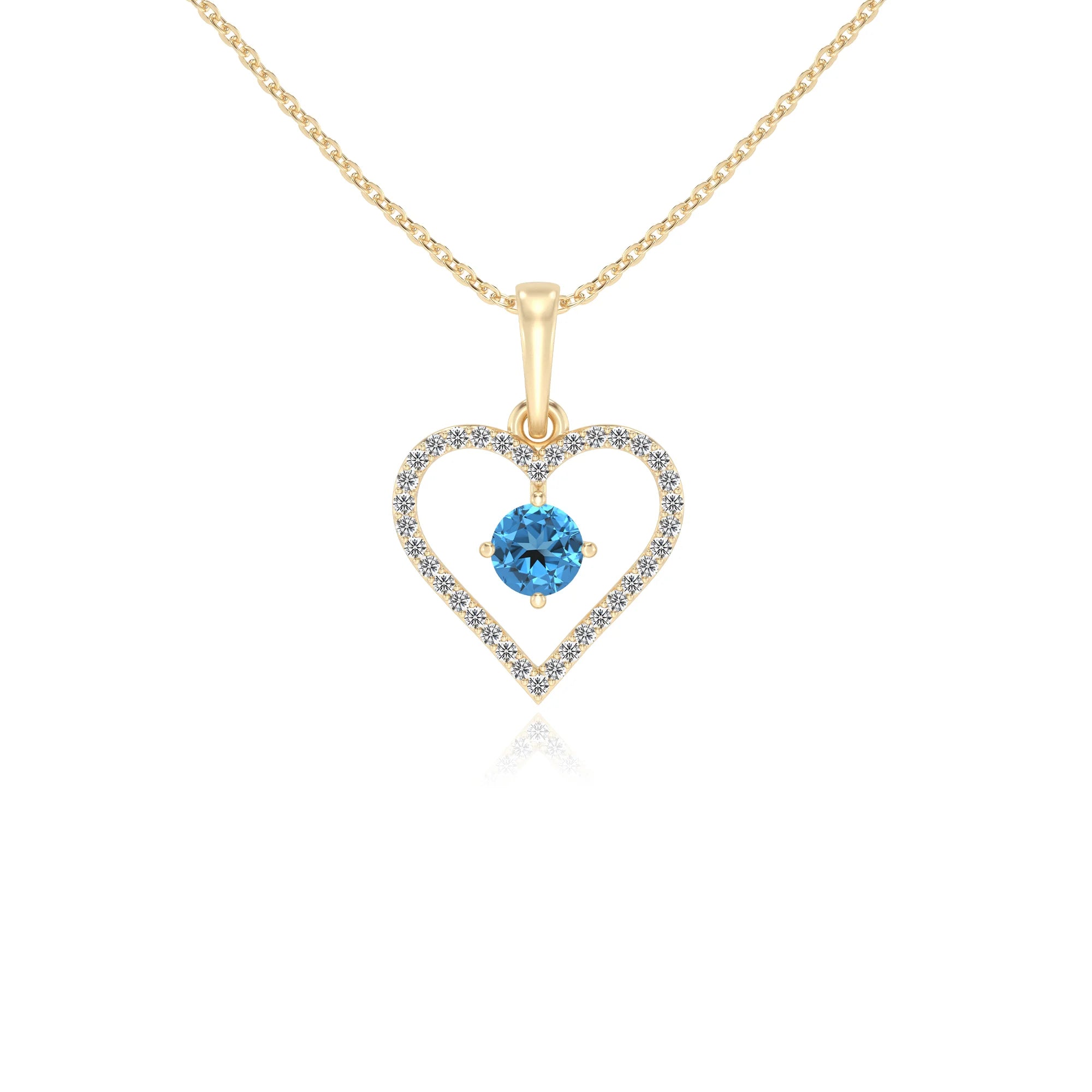 natural swiss-blue-topaz round infinity necklaces in yellow gold