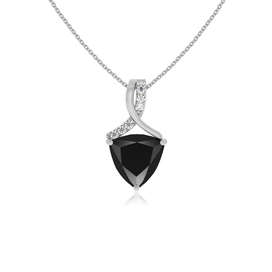 natural black-onyx trillion solitaire necklaces in white gold