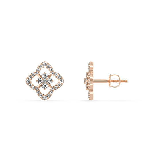 lab grown diamond round stud earrings in rose gold
