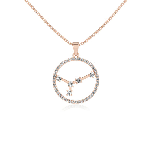 lab grown diamond round necklaces in rose gold