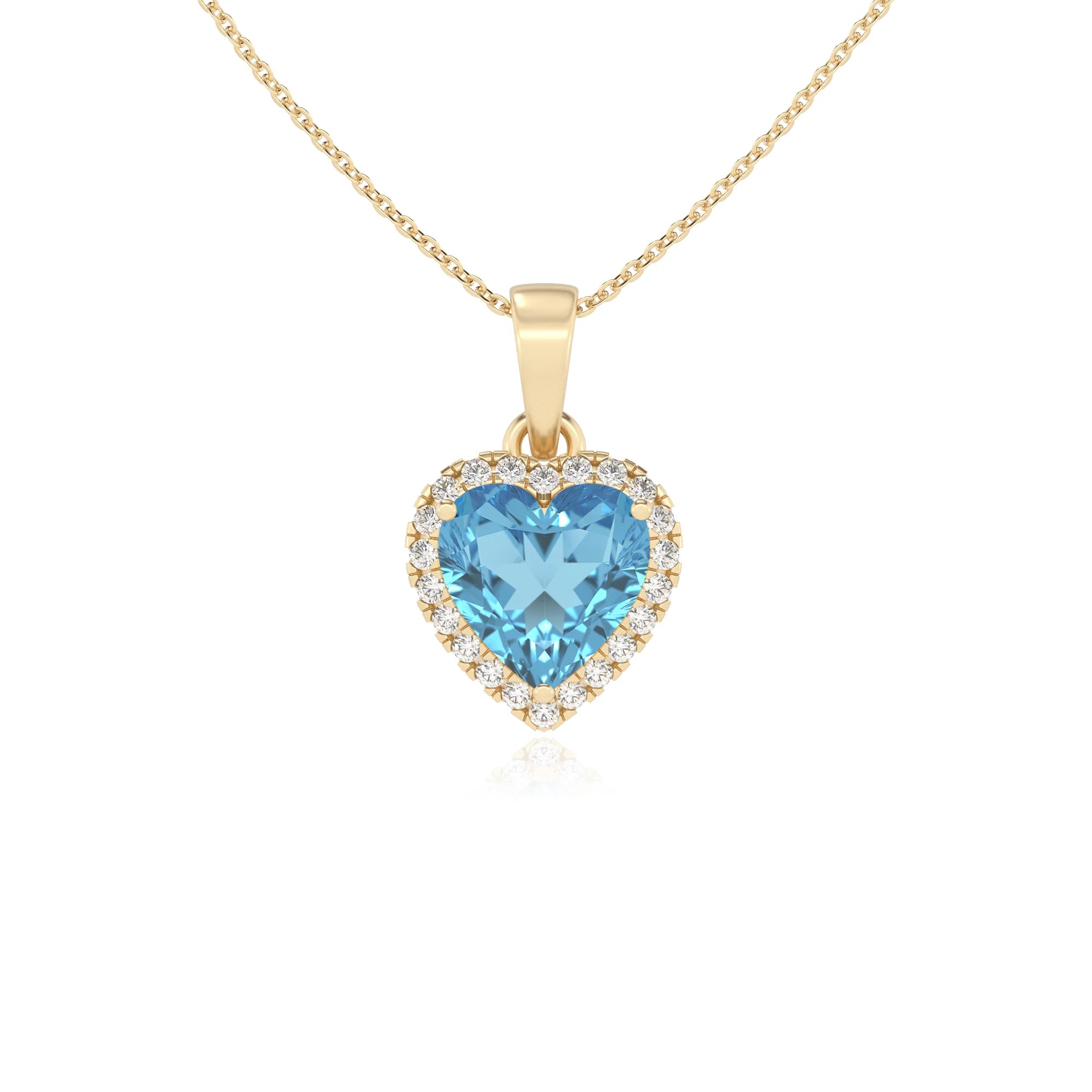 natural swiss-blue-topaz heart solitaire necklaces in yellow gold