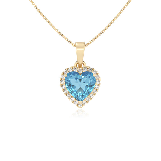 natural swiss-blue-topaz heart solitaire necklaces in yellow gold
