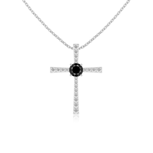 natural black-onyx round infinity necklaces in white gold