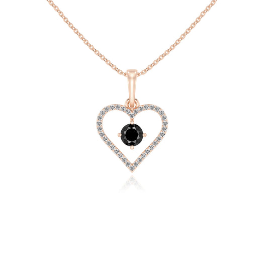 natural black-onyx round infinity necklaces in rose gold
