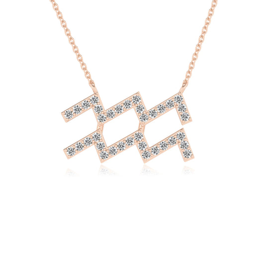 lab grown moissanite round necklaces in rose gold